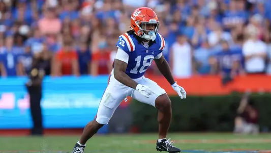 during the Gators' game against the Bulldogs on Saturday, October 18, 2025 at Ben Hill Griffin Stadium in Gainesville, Fla. / UAA Communications photo by Nicole Scharff