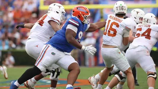 during the Gators' game against the Texas Longhorns on Saturday, October 4, 2025 at Ben Hill Griffin Stadium in Gainesville, Fla. / UAA Communications photo by Maddie Washburn