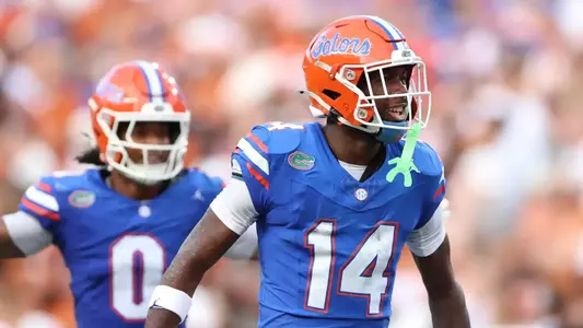 during the Gators' game against the Longhorns on Saturday, October 4, 2025 at Ben Hill Griffin Stadium in Gainesville, Fla. / UAA Communications photo by Hayli Balgobin