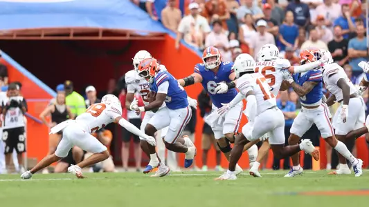 during the Gators' game against the Texas Longhorns on Saturday, October 4, 2025 at Ben Hill Griffin Stadium in Gainesville, Fla. / UAA Communications photo by Maddie Washburn