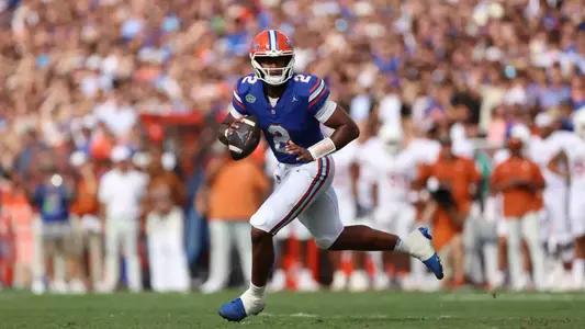 during the Gators' game against the Longhorns on Saturday, October 4, 2025 at Ben Hill Griffin Stadium in Gainesville, Fla. / UAA Communications photo by Jordan Perez
