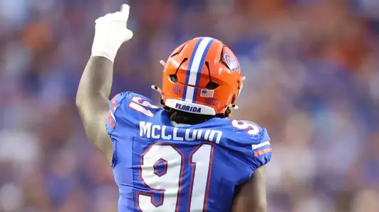 during the Gators' game against the Longhorns on Saturday, October 4, 2025 at Ben Hill Griffin Stadium in Gainesville, Fla. / UAA Communications photo by Hayli Balgobin