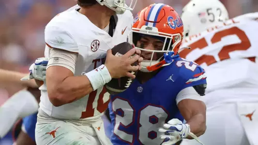 during the Gators' game against the Texas Longhorns on Saturday, October 4, 2025 at Ben Hill Griffin Stadium in Gainesville, Fla. / UAA Communications photo by Maddie Washburn