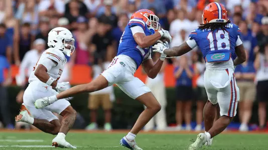 during the Gators' game against the Texas Longhorns on Saturday, October 4, 2025 at Ben Hill Griffin Stadium in Gainesville, Fla. / UAA Communications photo by Maddie Washburn