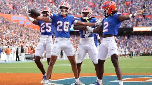 during the Gators' game against the Longhorns on Saturday, October 4, 2025 at Ben Hill Griffin Stadium in Gainesville, Fla. / UAA Communications photo by Bella Rosa