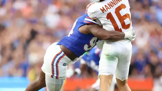 during the Gators' game against the Longhorns on Saturday, October 4, 2025 at Ben Hill Griffin Stadium in Gainesville, Fla. / UAA Communications photo by Hayli Balgobin