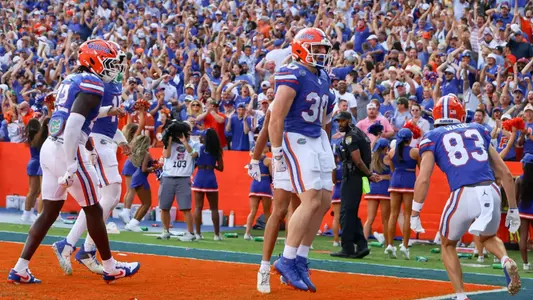 during the Gators' game against the Texas Longhorns on Saturday, October 4, 2025 at Ben Hill Griffin Stadium in Gainesville, Fla. / UAA Communications photo by Maddie Washburn