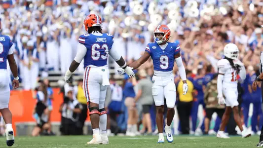 during the Gators' game against the Longhorns on Saturday, October 4, 2025 at Ben Hill Griffin Stadium in Gainesville, Fla. / UAA Communications photo by Jordan Perez