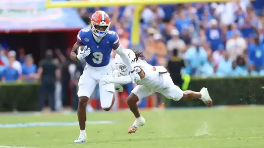 during the Gators' game against the Longhorns on Saturday, October 4, 2025 at Ben Hill Griffin Stadium in Gainesville, Fla. / UAA Communications photo by Bella Rosa