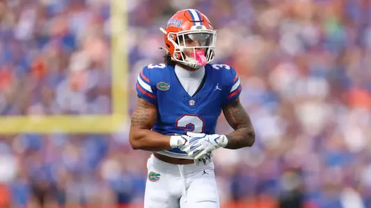 during the Gators' game against the Longhorns on Saturday, October 4, 2025 at Ben Hill Griffin Stadium in Gainesville, Fla. / UAA Communications photo by Jordan Perez