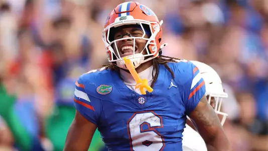 during the Gators' game against the Longhorns on Saturday, October 4, 2025 at Ben Hill Griffin Stadium in Gainesville, Fla. / UAA Communications photo by Bella Rosa
