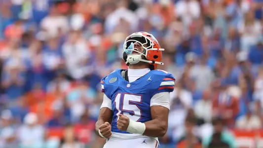 during the Gators' game against the Texas Longhorns on Saturday, October 4, 2025 at Ben Hill Griffin Stadium in Gainesville, Fla. / UAA Communications photo by Maddie Washburn