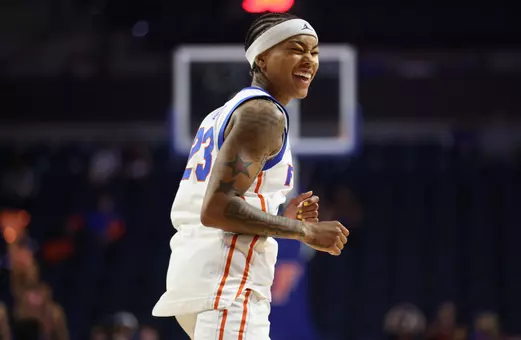 Liv McGill Smiles After Scoring Three of Her Career-high 38 Points vs. Chattanooga on Nov. 6, 2025