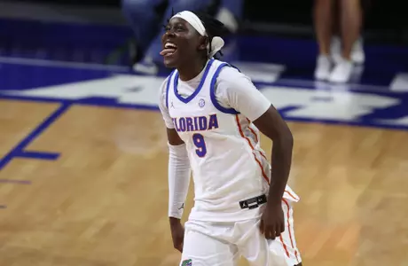 Alexia Dizeko celebrates against North Florida