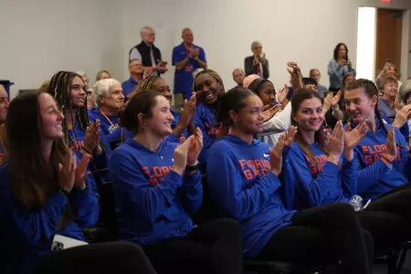 during NCAA Volleyball Selection Show on Sunday, November 30, 2025 at LOCATION NAME in Gainesville, FL / UAA Communications photo by Rachel Rusch