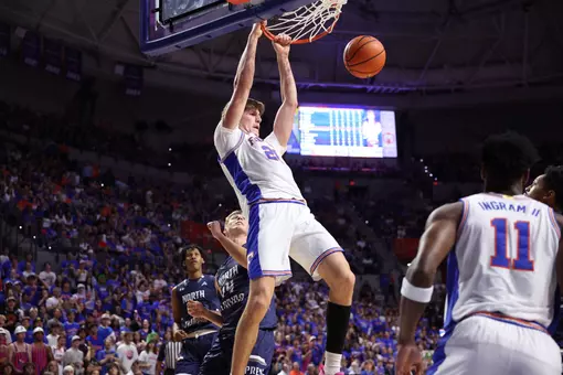 during the Gators' game against the Ospreys on Thursday, November 6, 2025 at Exactech Arena at the Stephen C. O'Connell Center in Gainesville, FL / UAA Communications photo by Bella Rosa