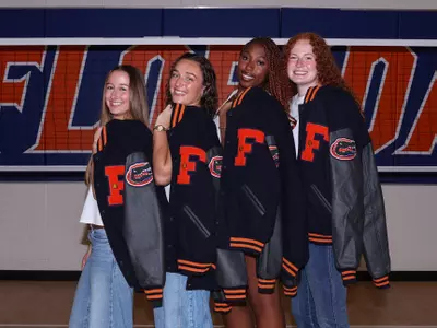 during the Gators' Senior Photoshoot on Tuesday, October 21, 2025 at L. Gale Lemerand Center in Gainesville, Fla. / UAA Communications photo by Morgan Hurd
