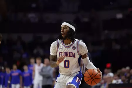 during the Gators' game against the Ospreys on Thursday, November 6, 2025 at Exactech Arena at the Stephen C. O'Connell Center in Gainesville, FL / UAA Communications photo by Bella Rosa