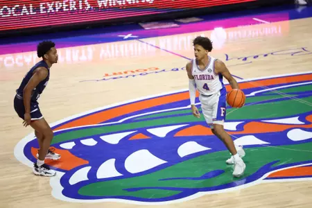 during the Gators' game against the Ospreys on Thursday, November 6, 2025 at Exactech Arena at the Stephen C. O'Connell Center in Gainesville, FL / UAA Communications photo by Bella Rosa