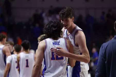 during the Gators' game against the Ospreys on Thursday, November 6, 2025 at Exactech Arena at the Stephen C. O'Connell Center in Gainesville, FL / UAA Communications photo by Bella Rosa