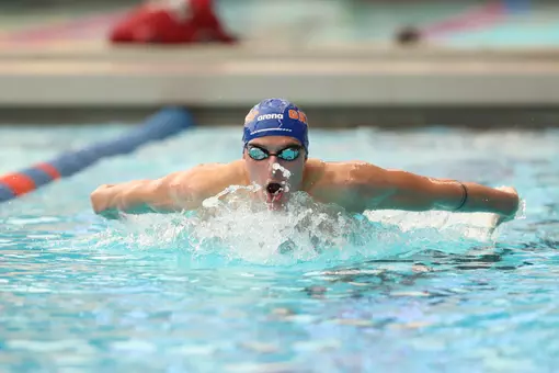 during the Gators' meet against the South Carolina Gamecocks on Friday, January 5, 2024 at the Stephen C. O?Connell Center Natatorium in Gainesville, FL / UAA Communications photo by Ashley Ray