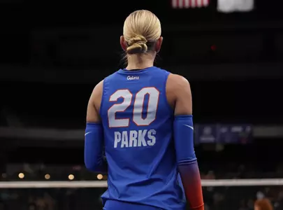 during the Gators' match against the Volunteers on Sunday, November 23, 2025 at Enmarket Arena in Savannah, Ga. / UAA Communications photo by Rachel Rusch