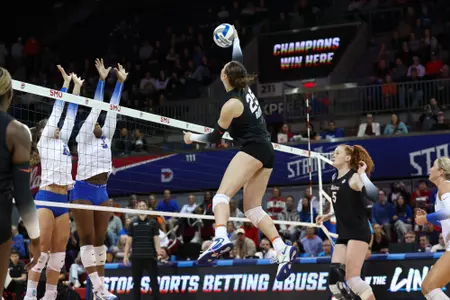 during the Gators' match against the SMU Mustangs on Saturday, December 6, 2025 at Moody Coliseum in Dallas, Tx. / UAA Communications photo by Hannah White