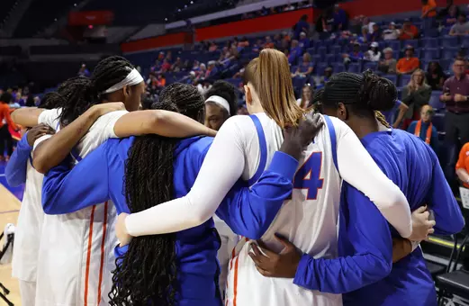 Women's Basketball Team Huddle against Tulsa