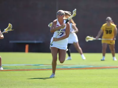 during the Gators' game against the Owls on Sunday, February 9, 2025 at Donald R. Dizney Stadium in Gainesville, FL / UAA Communications photo by Bella Rosa