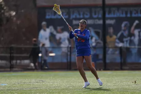 during the Gators' game against the Bluejays on Friday, February 7, 2025 at Homewood Field in Baltimore, MD / UAA Communications photo by Peyton Stoike