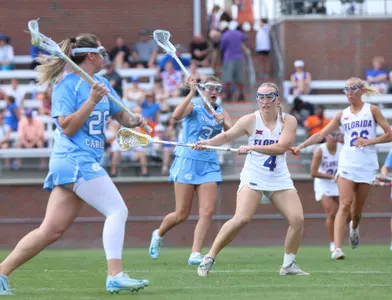 during the Gators' game against the North Carolina Tar Heels on Saturday, February 15, 2025 at Donald R. Dizney Stadium in Gainesville, FL / UAA Communications photo by Maddie Washburn