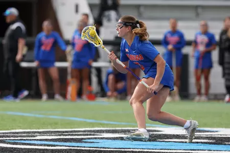 during the Gators' game against the Bluejays on Friday, February 7, 2025 at Homewood Field in Baltimore, MD / UAA Communications photo by Peyton Stoike