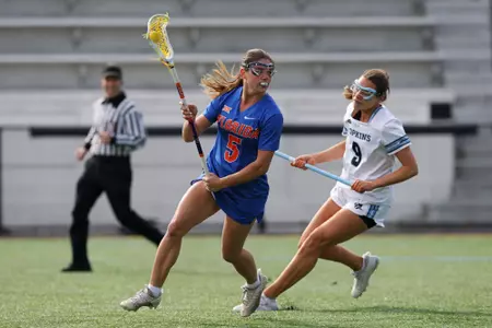 during the Gators' game against the Bluejays on Friday, February 7, 2025 at Homewood Field in Baltimore, MD / UAA Communications photo by Peyton Stoike