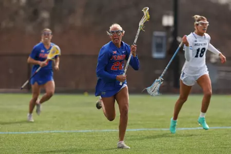 during the Gators' game against the Bluejays on Friday, February 7, 2025 at Homewood Field in Baltimore, MD / UAA Communications photo by Peyton Stoike