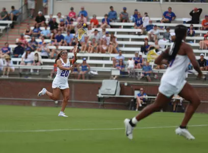 during the Gators' game against the Carolina Tar Heels on Saturday, February 15, 2025 at Donald R. Dizney Stadium in Gainesville, FL / UAA Communications photo by Bryce Mitchell