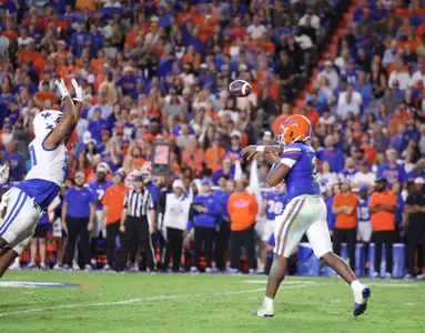 during the Gators' game against the Kentucky Wildcats on Saturday, October 19, 2024 at Ben Hill Griffin Stadium in Gainesville, Fla. / UAA Communications photo by Bryce Mitchell