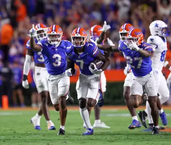 during the Gators' game against the Kentucky Wildcats on Saturday, October 19, 2024 at Ben Hill Griffin Stadium in Gainesville, Fla. / UAA Communications photo by Maddie Washburn