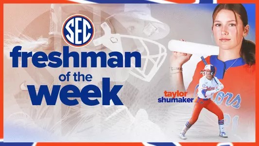 Taylor Shumaker SEC Freshman of the Week Graphic