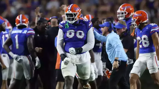 during the Gators' game against the UCF Knights on Saturday, October 5, 2024 at Ben Hill Griffin Stadium in Gainesville, Fla. / UAA Communications photo by Maddie Washburn