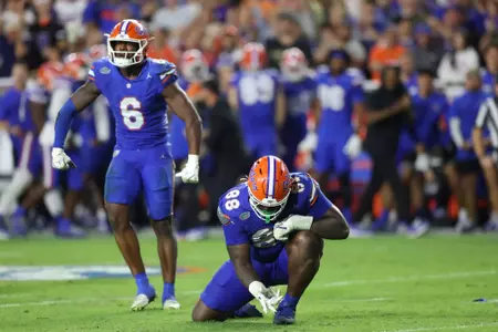 during the Gators' game against the LSU Tigers on Saturday, November 16, 2024 at Ben Hill Griffin Stadium in Gainesville, Fla. / UAA Communications photo by Trenton Bardi