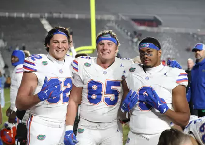 during the Gators' game against the Florida State Seminoles on Saturday, November 30, 2024 at Doak Campbell Stadium in Tallahassee, Fla. / UAA Communications photo by Bryce Mitchell