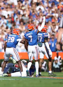 during the Gators' game against the Ole Miss Rebels on Saturday, November 23, 2024 at Ben Hill Griffin Stadium in Gainesville, Fla. / UAA Communications photo by Maura Schaeffer