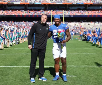 during the Gators' game against the Ole Miss Rebels on Saturday, November 23, 2024 at Ben Hill Griffin Stadium in Gainesville, Fla. / UAA Communications photo by Maddie Washburn