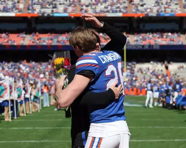 during the Gators' game against the Ole Miss Rebels on Saturday, November 23, 2024 at Ben Hill Griffin Stadium in Gainesville, Fla. / UAA Communications photo by Maddie Washburn