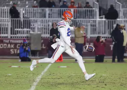 during the Gators' game against the Florida State Seminoles on Saturday, November 30, 2024 at Doak Campbell Stadium in Tallahassee, Fla. / UAA Communications photo by Katie Park