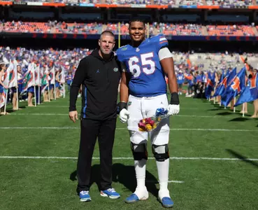 during the Gators' game against the Ole Miss Rebels on Saturday, November 23, 2024 at Ben Hill Griffin Stadium in Gainesville, Fla. / UAA Communications photo by Maddie Washburn