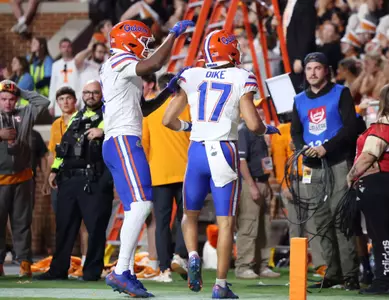during the Gators' game against the Tennessee Volunteers on Saturday, October 12, 2024 at Neyland Stadium in Knoxville, Tenn. / UAA Communications photo by Maddie Washburn