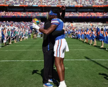 during the Gators' game against the Ole Miss Rebels on Saturday, November 23, 2024 at Ben Hill Griffin Stadium in Gainesville, Fla. / UAA Communications photo by Maddie Washburn