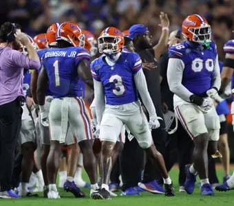 during the Gators' game against the UCF Knights on Saturday, October 5, 2024 at Ben Hill Griffin Stadium in Gainesville, Fla. / UAA Communications photo by Maddie Washburn