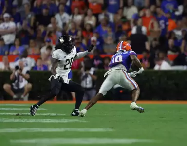 during the Gators' game against the UCF Knights on Saturday, October 5, 2024 at Ben Hill Griffin Stadium in Gainesville, Fla. / UAA Communications photo by Maddie Washburn